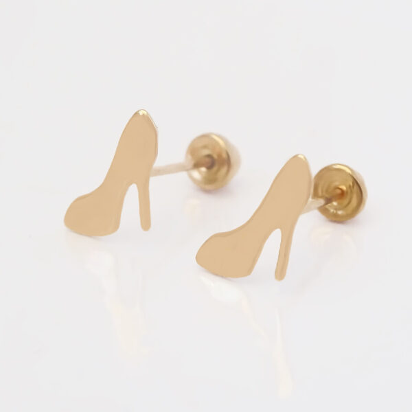 Amor Eterno - Broqueles Tacones Barbie / Aretes Oro 10k - Imagen 6