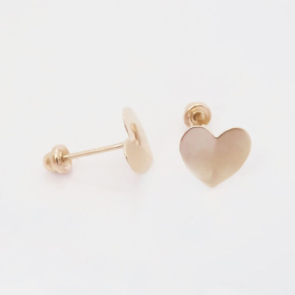 Amor Eterno - Broqueles / Corazón Due Tono Aretes / Oro 10k - Imagen 6