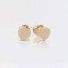 Amor Eterno - Broqueles Corazón Espejo 3mm Aretes Oro 10k - Imagen 3