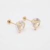 Amor Eterno - Broqueles Recto Aro 7mm / Aretes / Oro 10k - Imagen 4