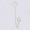 Amor Eterno - Doble Arracada Cadena Larga Piercing / Oro 10k - Imagen 5