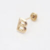 Amor Eterno - Broqueles Una Inicial Letra / Aretes / Oro 10k / B - Imagen 7