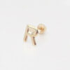 Amor Eterno - Broqueles Una Inicial Letra / Aretes / Oro 10k / R - Imagen 7