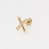 Amor Eterno - Broqueles Una Inicial Letra / Aretes / Oro 10k / X - Imagen 7