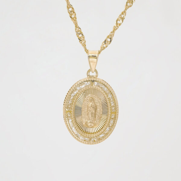 Amor Eterno - Medalla Virgen Elegante 10k + Cadena de Regalo - Imagen 4