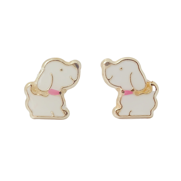 Amor Eterno - Broqueles Deluxe Perrito / Aretes / Oro 10k