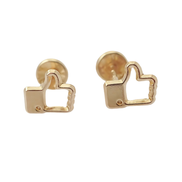 Amor Eterno - Broqueles Deluxe Facebook Like Aretes Oro 10k