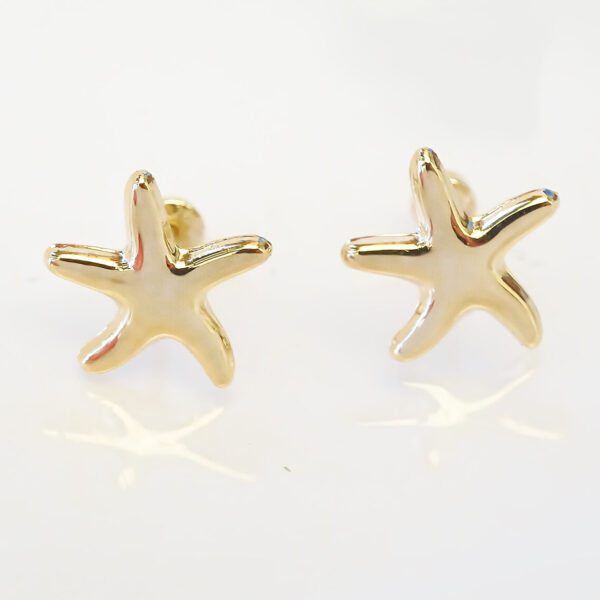 Amor Eterno - Broqueles Estrellita De Mar / Aretes / Oro 10k - Imagen 4