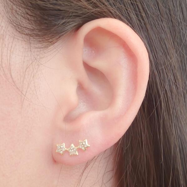 Amor Eterno - Broqueles Estrella Fugaz 15p* / Aretes Oro 10k - Imagen 7