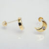 Amor Eterno - Broqueles Luna Basic Diamante / Aretes Oro 10k - Imagen 6