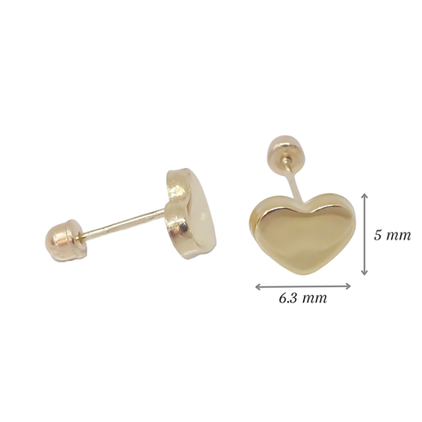 Amor Eterno - Broqueles Corazón Basic Aretes / Oro 10k - Imagen 2