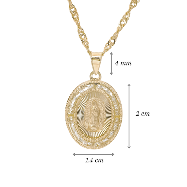 Amor Eterno - Medalla Virgen Elegante 10k + Cadena de Regalo - Imagen 2