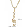 Amor Eterno - Dije Nota Musical / Oro Sólido 10k + Cadena de Regalo - Imagen 2