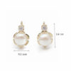 Amor Eterno - Arracada Flor Perla Diamante Aretes / Oro 10k - Imagen 2