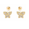 Amor Eterno - Aretes Mariposa Mini Diamantes / Oro 10k