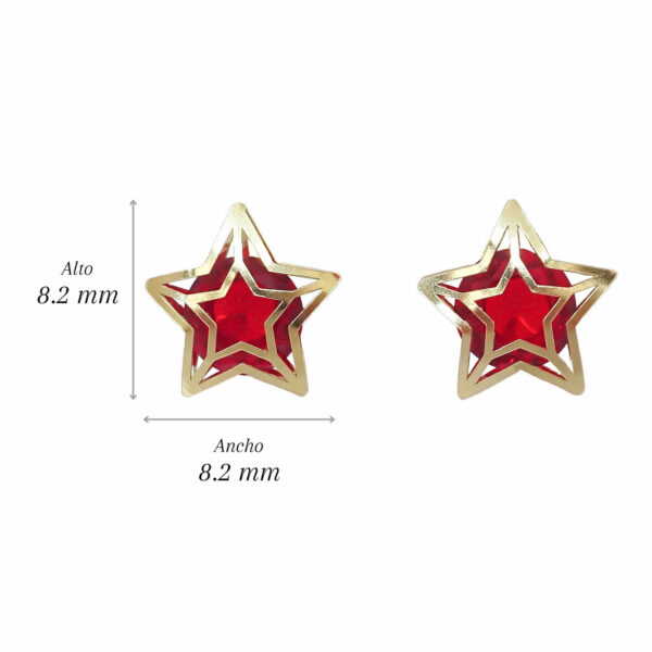 Amor Eterno - Broqueles Estrella Tecno / Aretes / Oro 10k - Imagen 2