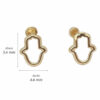 Amor Eterno - Broqueles Mano De Fátima Silueta Aretes Oro 10k - Imagen 2