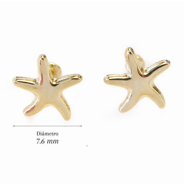 Amor Eterno - Broqueles Estrellita De Mar / Aretes / Oro 10k - Imagen 2