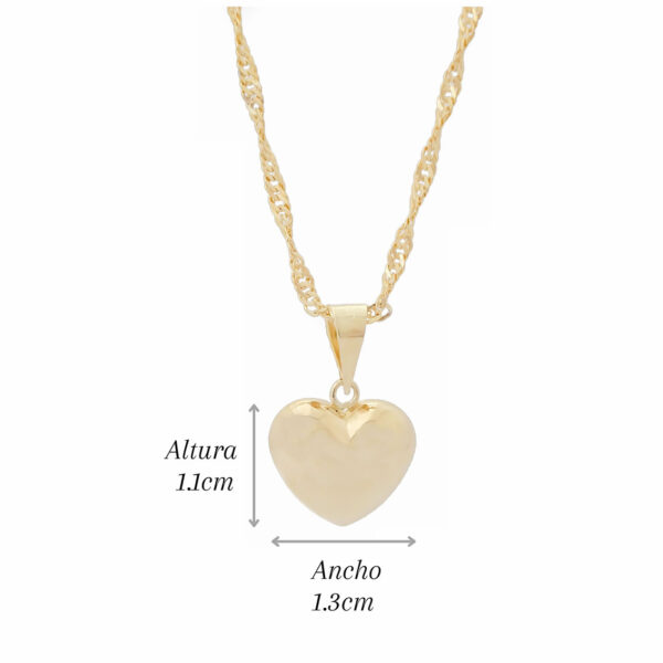 Amor Eterno - Dije Y Aretes Corazón Oro10k + Cadena Regalo - Imagen 2