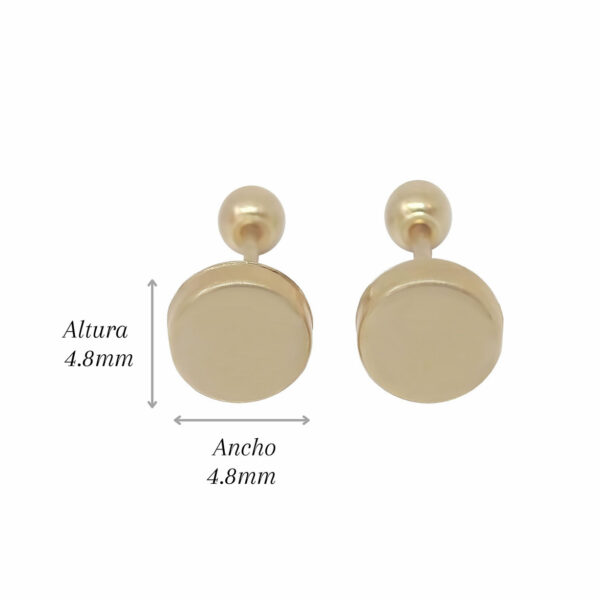 Amor Eterno - Broqueles Circulo Basic Bebé Aretes / Oro 10k - Imagen 2