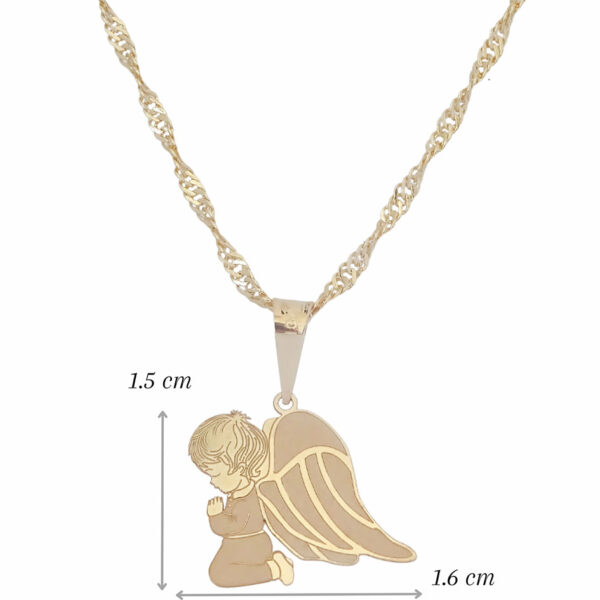 Amor Eterno - Dije Angel De La Guarda Oro Sólido 14k +cadena / Niño - Imagen 2