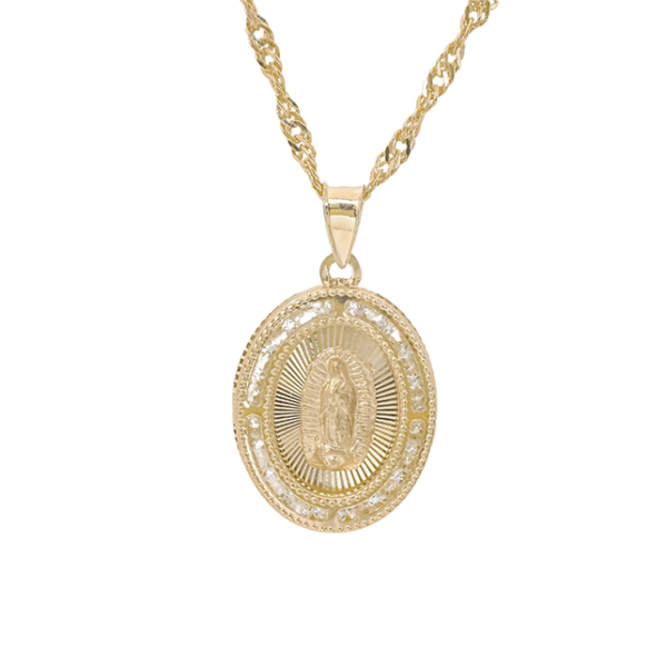 Amor Eterno - Medalla Virgen Elegante 10k + Cadena de Regalo