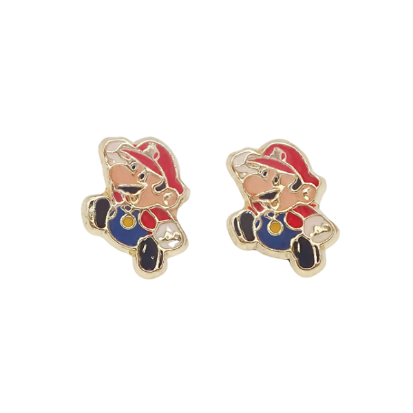 Amor Eterno - Broqueles Mario Bros / Aretes Oro 10k