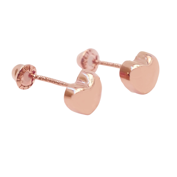 Amor Eterno - Broqueles Corazón Globo Aretes / Oro 10k / Rosa