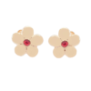 Amor Eterno - Broqueles Flor Destellito / Aretes Oro 10k