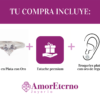 Amor Eterno - Anillo Solitario Corazón / Plata Con Oro - Imagen 6