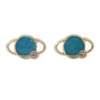 Amor Eterno - Broqueles Deluxe Saturno / Aretes / Oro 10k / Azul