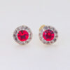 Amor Eterno - Broqueles Círculo Rojo Mini / Aretes Oro 10k - Imagen 5
