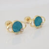 Amor Eterno - Broqueles Deluxe Saturno / Aretes / Oro 10k / Azul - Imagen 5