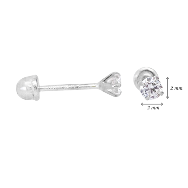 Amor Eterno - Broqueles Diamante Natural 0.06cts Oro 14k / Blanco - Imagen 2