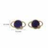 Amor Eterno - Broqueles Deluxe Saturno / Aretes / Oro 10k / Morado - Imagen 2