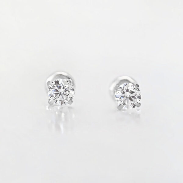 Amor Eterno - Broqueles Diamante Natural 0.06cts Oro 14k / Blanco - Imagen 4