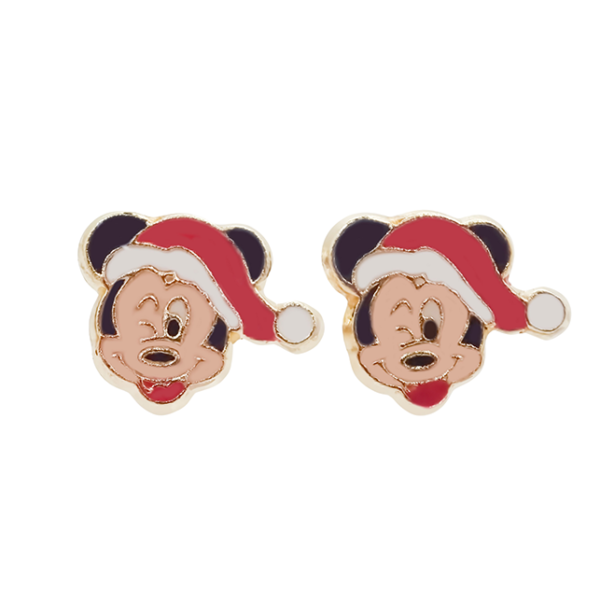 Amor Eterno - Broqueles / Mickey Minnie Navideño Oro 10k / Mickey