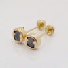 Amor Eterno - Broqueles Osito Tambor Chico / Aretes Oro 10k / Negro - Imagen 8