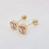 Amor Eterno - Broqueles Osito Tambor Chico / Aretes Oro 10k / Rosa - Imagen 8