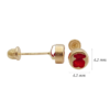 Amor Eterno - Broqueles Osito Tambor Chico / Aretes Oro 10k / Rojo - Imagen 2