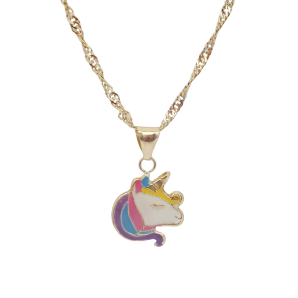 Amor Eterno - Dije Unicornio Sólido 10k + Cadena De Regalo