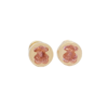 Amor Eterno - Broqueles Osito Tambor Chico / Aretes Oro 10k / Rosa