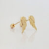 Amor Eterno - Broqueles Par Alas De Angel Due Tono / Oro 10k - Imagen 5