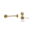 Amor Eterno - Broqueles Bisel Mini Bebé 2mm / Aretes Oro 10k - Imagen 2