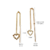 Amor Eterno - Arete Largo Violador Oro 10k / Corazón - Imagen 2