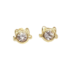 Amor Eterno - Broqueles Carita De Gato / Aretes Oro 10k
