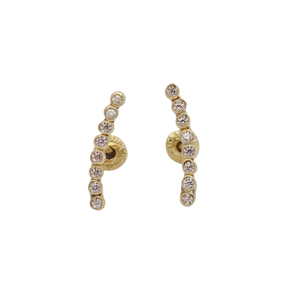 Amor Eterno - Broqueles Lambada Bebé / Aretes Oro 10k / Transparente