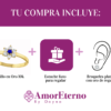 Amor Eterno - Anillo Flor / Oro 10k Solido / Azul Oscuro - Imagen 9