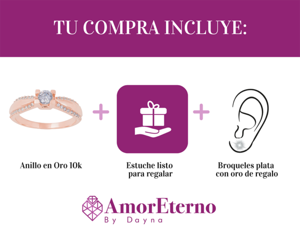 Amor Eterno - Anillo Almendra / Oro Sólido 10k / Rosa - Imagen 8