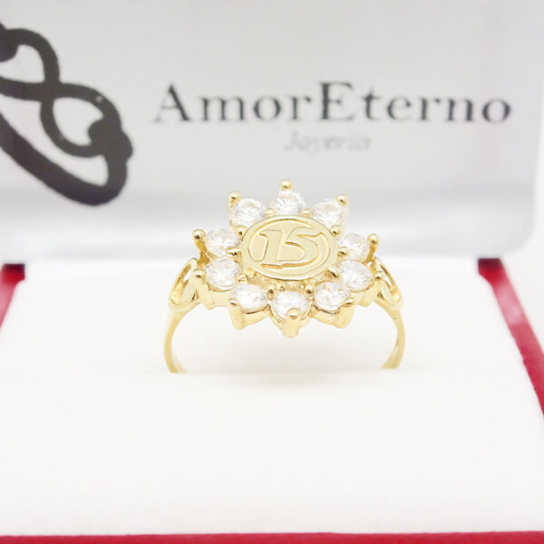 Amor Eterno - Anillo Xv Años / Sol / Oro 10k Solido - Imagen 4